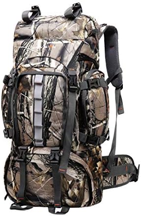 JOTHIN 60L Backpack Hiking Large Trekking Backpack Men's Travel Backpack Camouflage Oxford Cloth Daypack Outdoor Mountaineering Backpack with Rain Cover for Camping Climbing