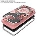 RabeMall Samsung Galaxy S7 Edge Case Unique Pretty Flowers for Girls/Women Anti-Fingerprint Three Layer High Impact Resistant Hybrid Shockproof Protective Cover,Floral Rose Gold