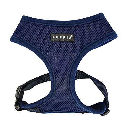 Puppia Dog Harness small dog and medium dog harness - Super soft and comfortable in many colours - Also usable as Puppy Harness - Anti Pull Dog Lead, Navy Blue, XXL