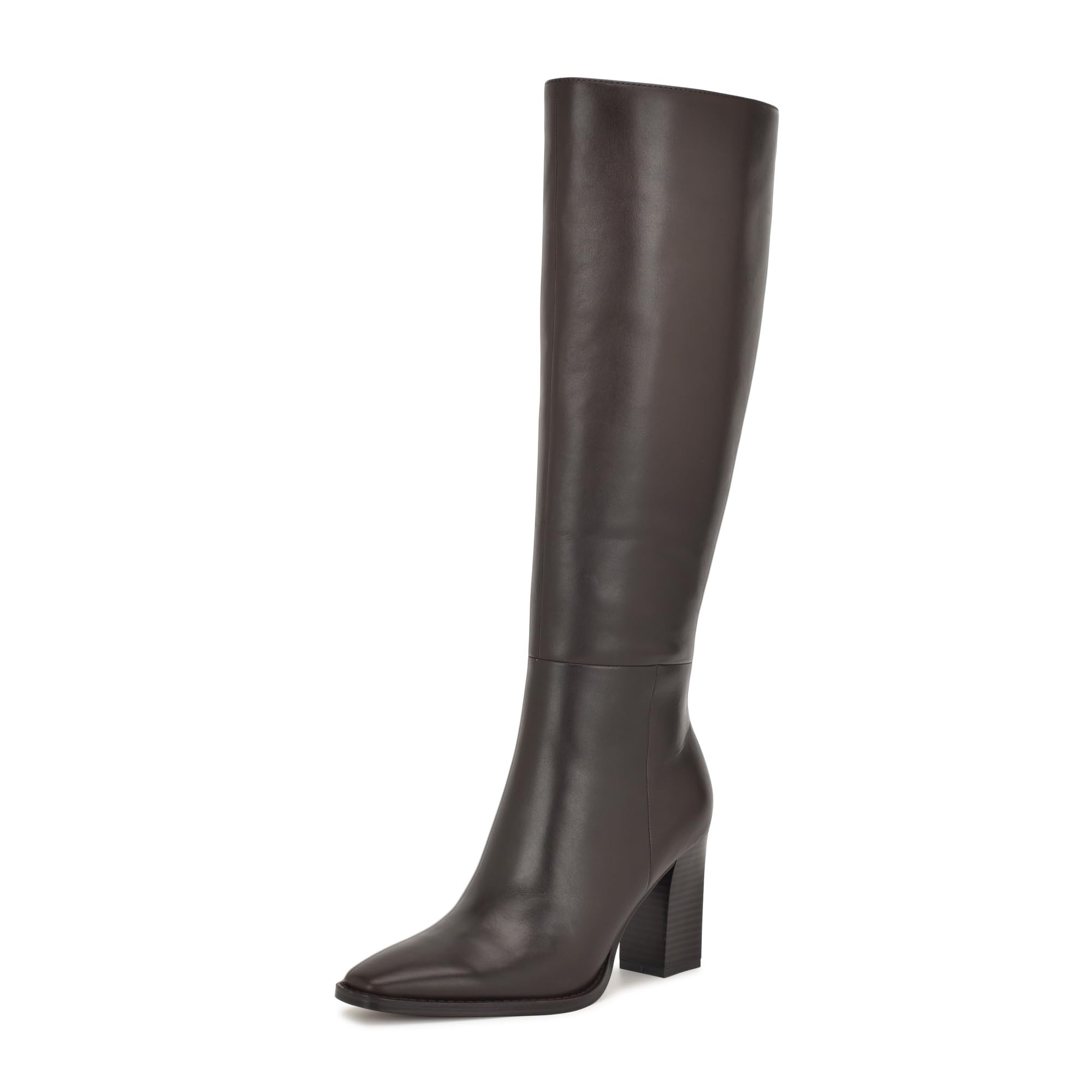 Nine West Women’s Zazz Boot, Dark Brown Leather 201, 8.5
