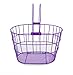 Colorbasket 02263 Powder Coated Mesh Bottom Lift-Off Steel Bike Basket, Foam Hooks, Velcro Strap, Removable, Scratch Resistant, Purple