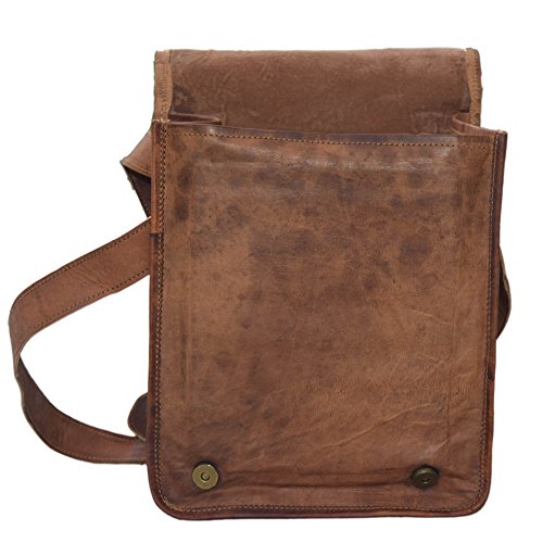 Royal Wine Carrier Bag - 2 Bottle Pockets - Vintage Genuine Leather Brown Attractive wine bag with Soft Denim padding