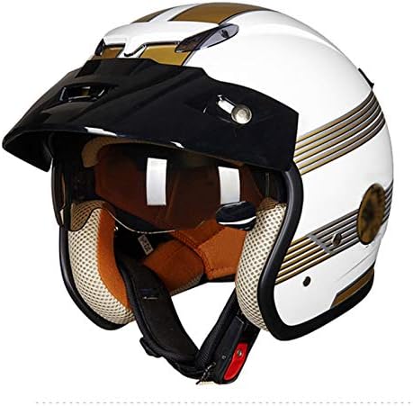 B08jq9z29f 産業 研究開発用品 車 バイクモーターサイクルジェットヘルメットレトロ3 4オープンフェイスバイクヘルメットdot認定クルーザー チョッパースケートボードatvモペットモファクラッシュヘルメットビルトインサンバイザー 54 62cm B08jq9z29f