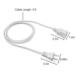 2 Prong Power Extension Cord 3FT/1 Meter, Polarized