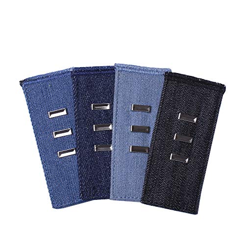 Pants Waist Extenders 4-Pack, Hook Extenders for Pants, Dress, Khakis and Jeans, Adjustable Fit Men or Women