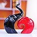 Beeflying Ceramic Decoration Animals Figurine Porcelain Sculptures Statues Crafts Christmas Decoration Wedding Parents Gifts Home Decor (Couple Elephants with Gift Box)