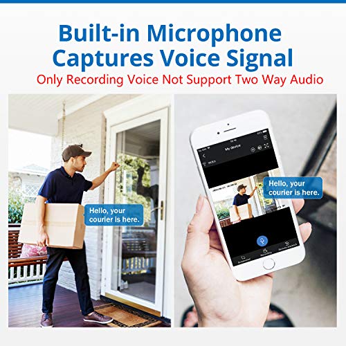 Expandable 5MP 8CH True POE Security Camera System 4x2MP Surveillance Indoor Outdoor Cameras,Built-in Microphone,100FT Night Vision for 7/24 Recording,H.264+ to Save Storage,1 TB Hard Drive Included