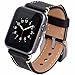 Apple Watch Band, 42mm Cowhide Genuine Leather iwatch Strap Replacement Band with Stainless Metal Clasp for Apple Watch Series 3 Series 2 Series 1 Sport and Edition Black