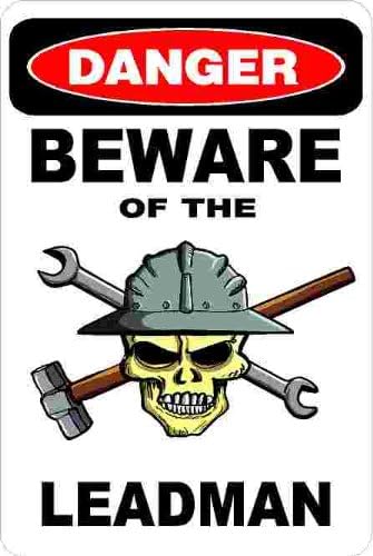 3 - Danger Beware of The Leadman Hard Hat Helmet Sticker H525
