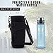 ASHOMO Water Bottle Holder for Walking, 50oz Water Bottle Carrier Pouch Bag with Adjustable Shoulder/Hand Strap 2 Pockets for Biking/Hiking/Travel/Camping, Black