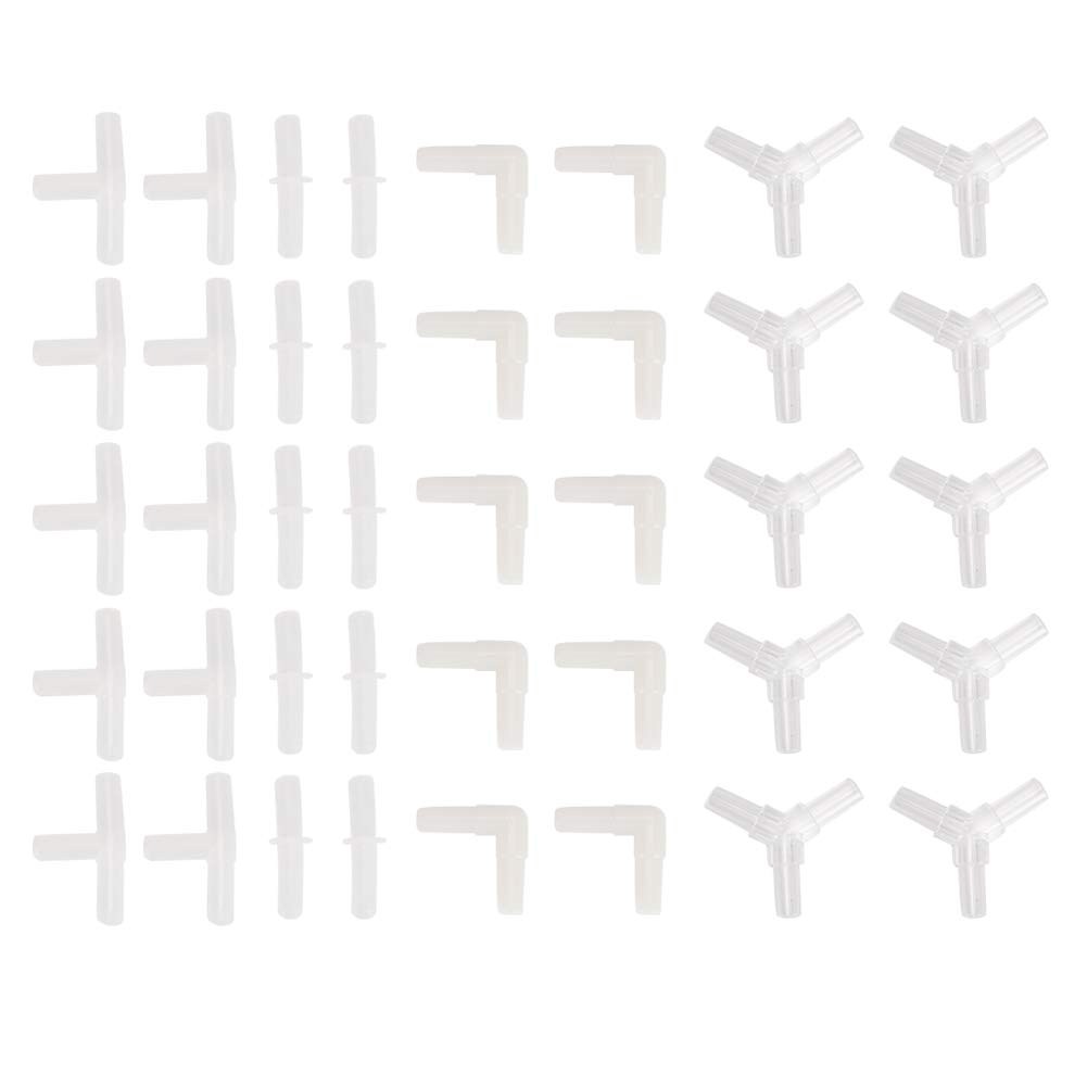 Fdit 10pcs Aquarium Air Valve Connector Plastic Aquarium Soft Hose Connector Fish Tank Joint Air Pump Adapter for Fish Tank And Aquarium