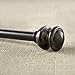 Kenney Kendall Knob Window Curtain Rod, Adjustable Curtain Rod for Windows 48 to 86 Inches, Extendable Curtain Rod Set, Antique Rust Brown Curtain Rod
