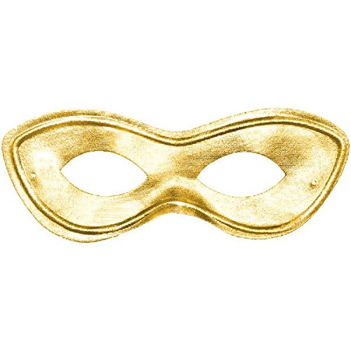 Game Ready Team Spirit Party Super Hero Mask Accessory, Gold, Fabric , 2" x 8"