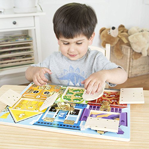 51Fu%2BWcLfRL - Melissa &amp; Doug Latches Wooden Activity Board