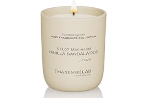 M&SENSE Natural Soy Candle| Vanilla Sandalwood | 5.3 oz | Minimalist Scented Candle for Relaxation, Gifting, Home Décor | for Bedroom, Office, Party Small