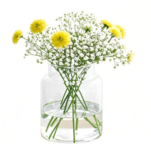 Clear Vases for Centerpieces Glass Innjoii - Large Vase Wide Flower Vintage Modern Big Mouth Giant Home Decor, Bouquet for Wedding Living Room Dining Table