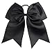 CN Girls Large Cheer Bow with Ponytail Holder for Cheerleading Girl Pack of 10 Black