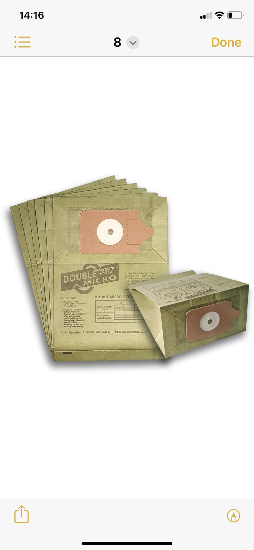 Hoover NUMBAG1000 Numatic Henry Vacuum Cleaner Bags, Pack of 10 - Green