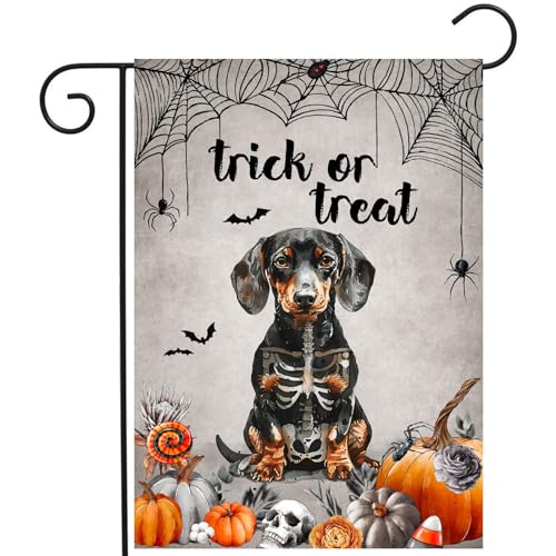Halloween Dachshund Garden Flag