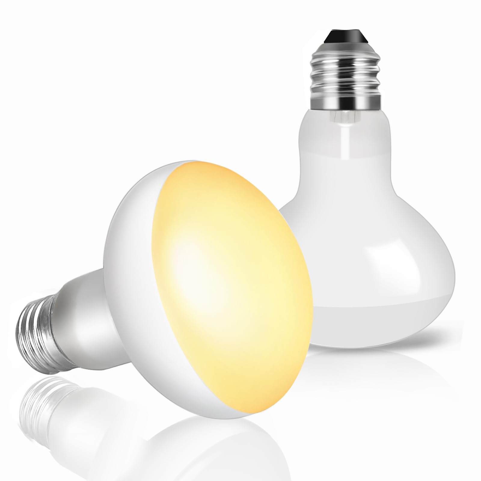 Caldarax 2 Pack Reptile Heat Lamp Bulb 50W, E27 Daylight Basking Spot Bulb, UVA Heat Bulb for Reptiles, Tortoise, Bearded Dragon, Snakes, Lizards, Chicks