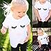 Elevin(TM)Family Mon Kids Baby Eyelashes&Lips Shortsleeve Jumpsuit Blouse Shirt Top