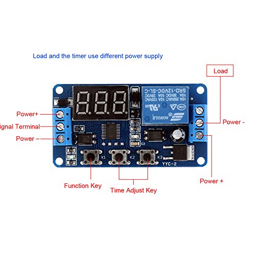 KKmoon 12V Delay Timer Module LED Display Automation Digital Switch Relay Control - Thumbnail 4