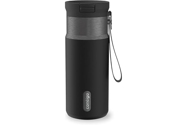 Contigo SnapSeal 16 oz Travel Mug w/Carry Strap | Vacuum-Insulated Stainless Steel for Hot Coffee & Tea or Cold Drinks | Spil