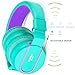 Bluetooth Headphones, Biensound BT05 Lightweight Foldable Headphones Wireless Bluetooth Headset with Microphone and Volume Control for Cellphones Iphone TV Laptop Computer Headphones(Green Purple)