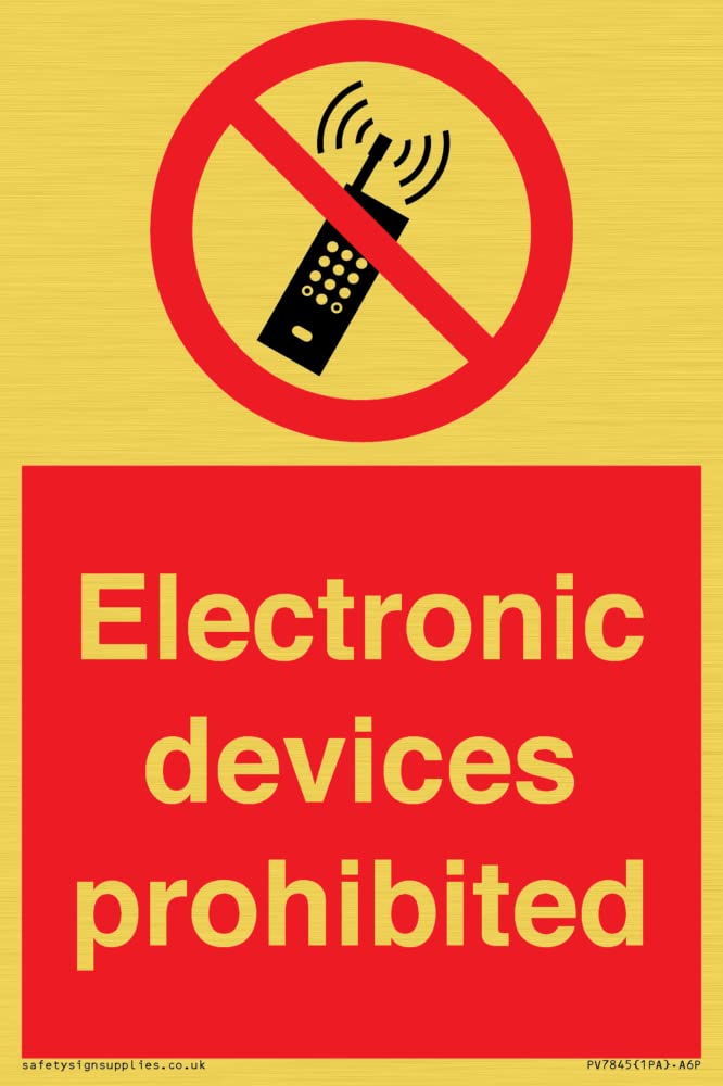 Electronic devices prohibited Sign - 100x150mm - A6P