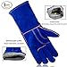KIM YUAN Extreme Heat/Fire Resistant Gloves Leather with Kevlar Stitching, Mitts Perfect for Welding/Oven/Grill/BBQ/Mig/Fireplace/Stove/Pot Holder/Tig Welder/Animal Handling, (14in-blue)