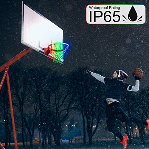 Gr8ware LED Basketball Hoop Lights - Glow-in-The-Dark Basketball Rim Waterproof LED Light Swish - Super Bright to Play at Night Outdoors - Ideal for Kids Adults Training Games 3 on 3