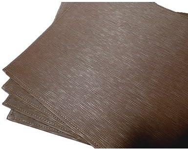 Textiles Plus Reversible Faux Leather Embossed Dinning Room Placemat, Brown, Set of 4