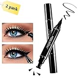 Eyeliner, Winged Eyeliner, 2 Pens Double Sided, Matte Black Liquid Eyeliner, Waterproof, Smudge-Proof, For Perfect Wings & Cat Eyes by WONTECHMI, The Best Gift