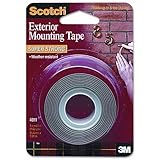 Scotch Products - Scotch - Exterior Weather-Resistant Double-Sided Tape, 1 x 60, Gray w/Red Liner - Sold As 1 Roll - Double-sided gray tape with red liner. - Weather-resistant, holds securely to indoor or outdoor surfaces such as stucco and brick. - Super strong, holds onto virtually any surface.