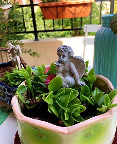 MUAMAX Angel Garden Stakes, Decorative Cherub for Fairy Graden Miniature Micro Landscape Ornament, Flowerpot Décor
