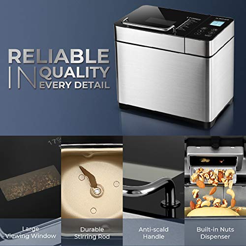 5 ALBOHES+Stainless+Detachable+Programmable+Breadmaker