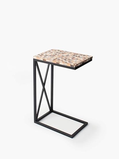 Casa Decor Pastel Fervor Contemporary C Table Sofa Side Table For Small Space Snack Table With Wood Finish And Metal Construction For Couch And Bedside Table Amazon In Furniture
