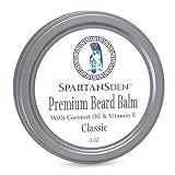 Spartans Den Premium Beard Balm For Men | Coconut Oil & Vitamin E Infused | Best Conditioner For Grooming, Growth, Soften, Itch & Tame - Classic Scent 2oz