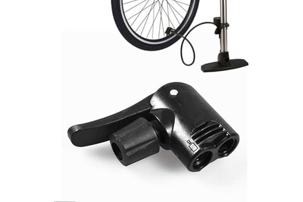 Black Pump Adapter Valve, 3 in 1 Replacement Dual Head Air Pump Adapter Valve Bicycle Bike Cycle Tyre Tube Pump Adapter, Bicy