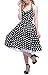 BI.TENCON 1950s Halter Style Vintage Polka Dot Swing Party Dress
