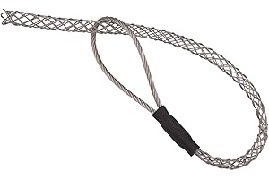 VGongTech Cable Pulling Grip Sock Kit Galvanizing Steel Antislip Pipe Cable Wire Pulling Grips Lassos Set Flexible Eye Mesh Rope Black