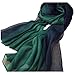 Unilove Summer Silk Scarf Gradient Color Long Lightweight Sunscreen Shawls for Women (Dark Green)