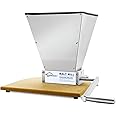 FERRODAY Malted Grain Mill - 2 Roller Stainless Steel Crusher, Heavy Duty Homebrew Grain Grinder, Adjustable Barley Crusher, Low Speed Drill Available, Manual Mill