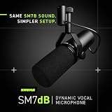 Shure SM7dB Dynamic Vocal Microphone with Built-in Preamp – XLR, Black view 3