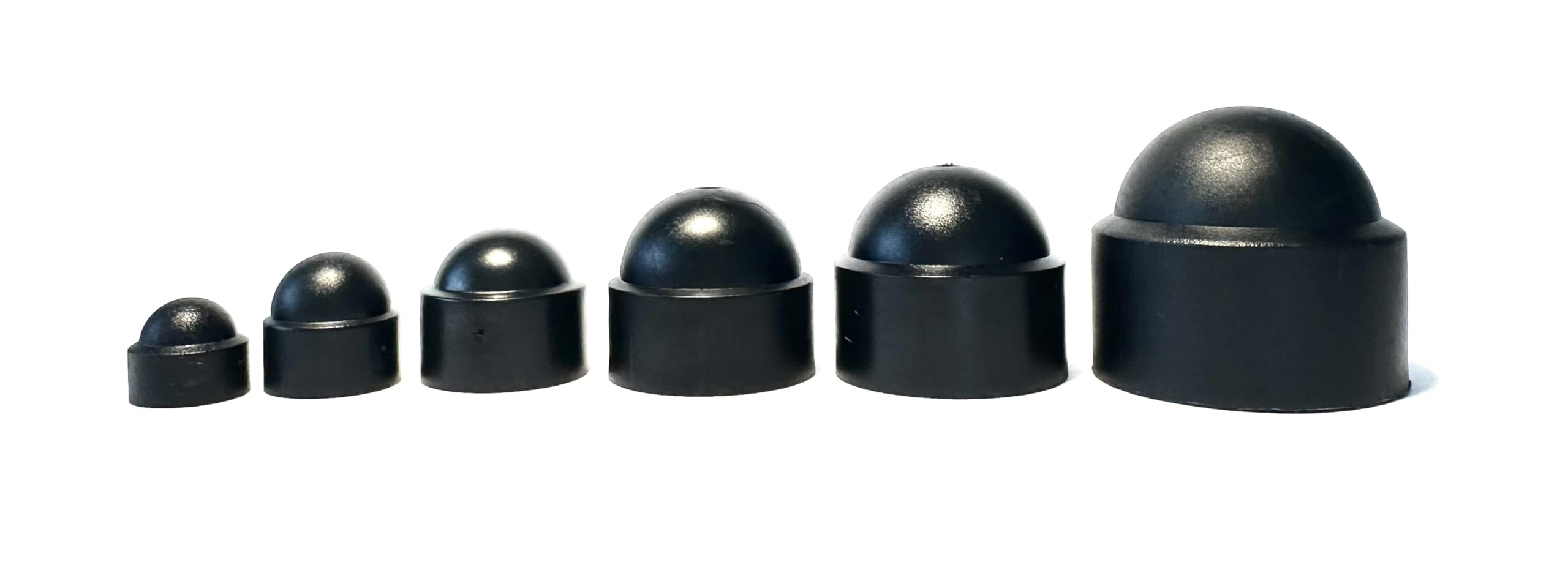 M12 (19mm Wrench) - Black Plastic Dome - Nut & Bolt Hex Shaped Protective Cover Cap - (20 Pack)
