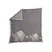 Barefoot Dreams Cozychic Follow Me Blanket - Elephant, Dove Gray/Stone/Cream, 30”x32”