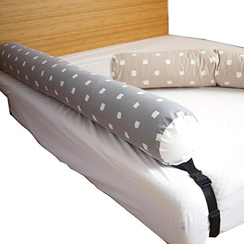 KANGARURU Bed Bumper, Safety Guard Rail, Cushion, Body Pillow for Toddlers, Infants, Kids, Easy Intsall, Prevent Infants from falling, 100cm- Mini Square Gray
