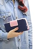 Bessky Women's Wallet Long Zip Button Card Purse