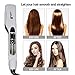 Queenme Steam Hair Straightener Brush Professional Titanium Ceramic Steam Spray Flat Iron with Removable Teeth Comb Electric Hair Straightening Iron with LCD Display for All Hair Type (White)
