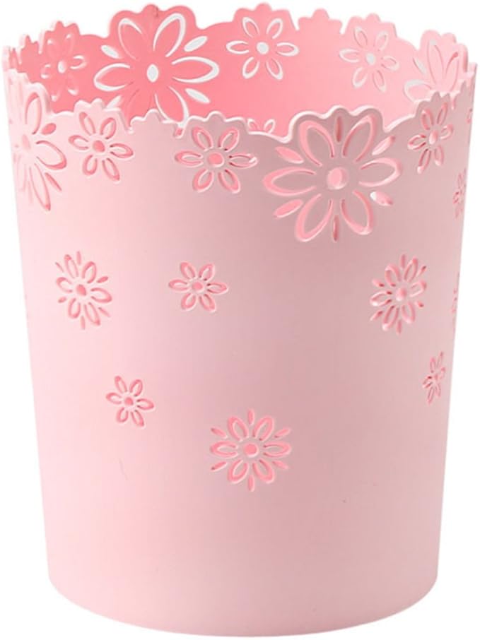 ALLESOK Plastic Waste Paper Bin Trash Can For Bedroom Office, 16 * 13